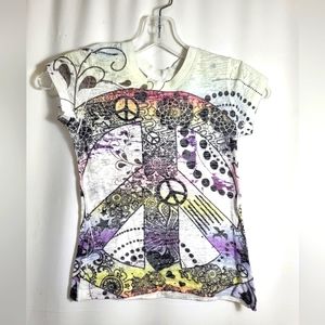 Justice short sleeve Peace tee   girls 7  #46